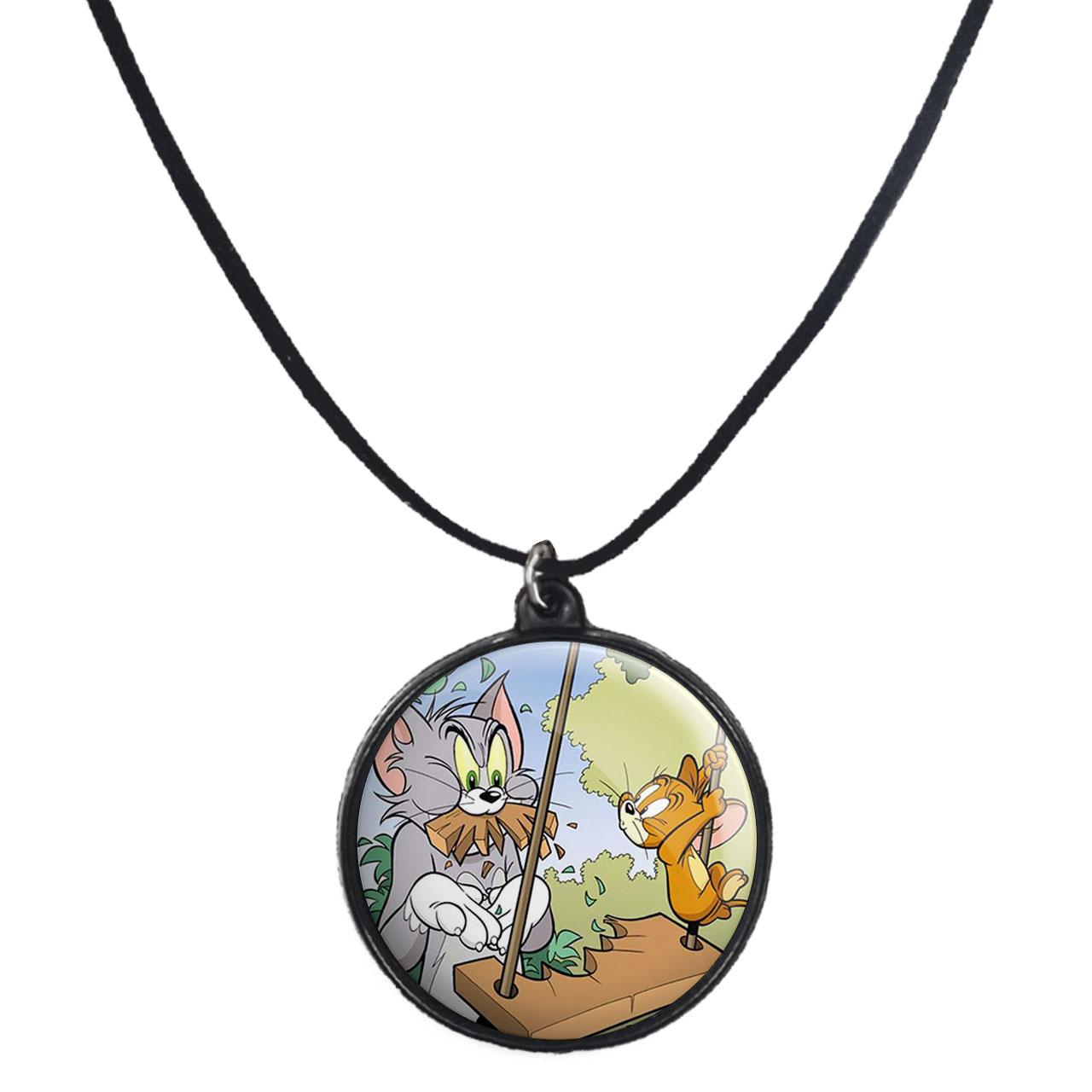 گردنبند پرمانه طرح تام و جری کد pmb.10862 مدل دو طرفه