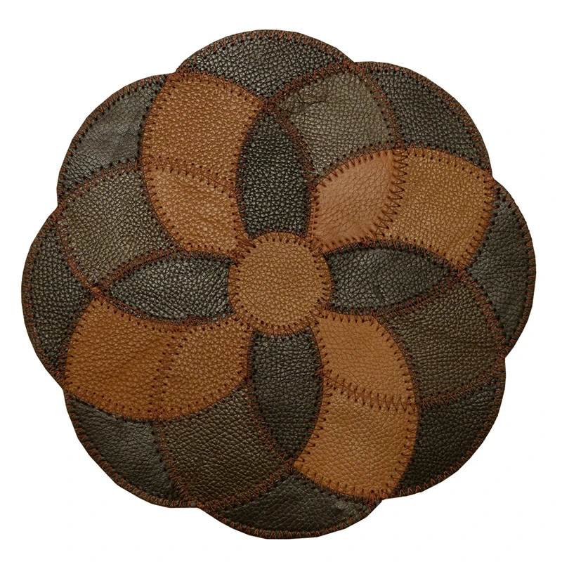 رومیزی مدل چرم طبیعی طرح گل هندسی کد 0065