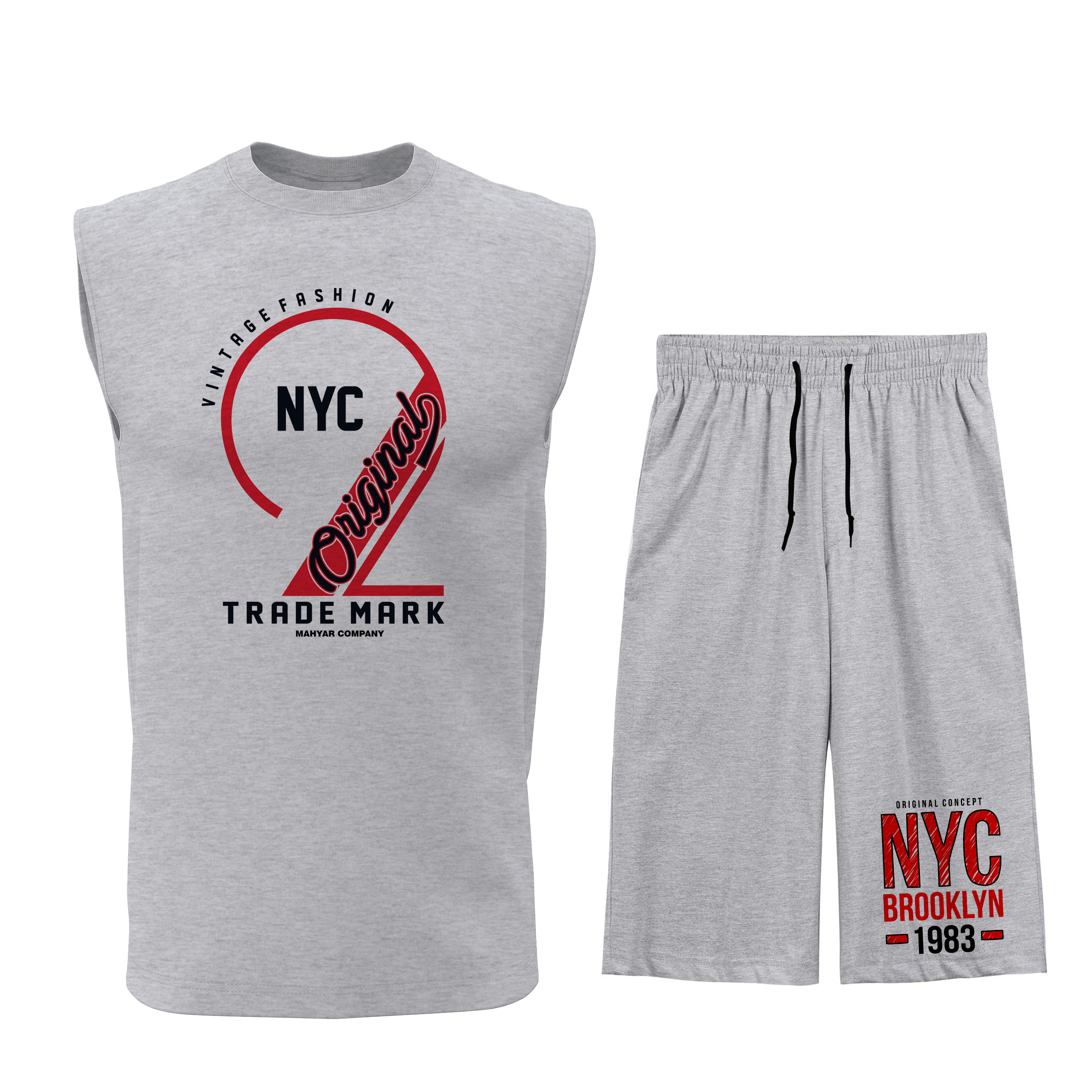 ست تاپ و شلوارک مردانه مدل N020G