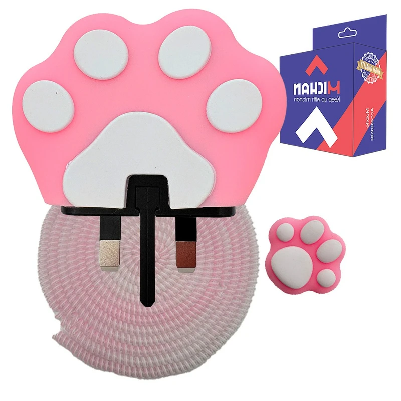 حافظ کابل و شارژر میچان طرح پنجه گربه مناسب برای شارژر 25 وات سامسونگ بسته 3 عددی