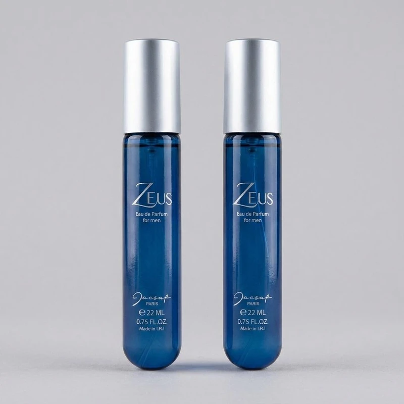 عطر جیبی مردانه ژک ساف مدل زئوس حجم 22 میلی لیتر بسته 2 عددی