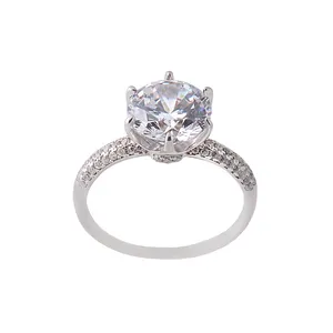 انگشتر نقره زنانه مدل تک نگین  FR0004