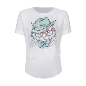 بلوز زنانه مدل کیمیا طرح لی فور گربه با کلاه