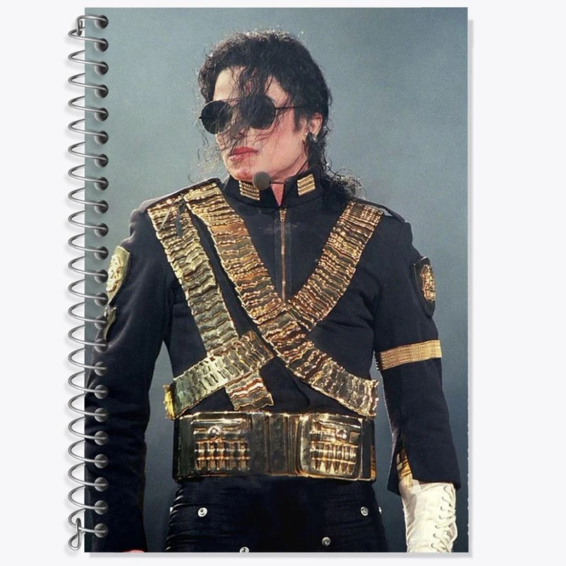 دفتر زبان 50 برگ خندالو مدل دو خط طرح مایکل جکسون Michael Jackson کد 19239