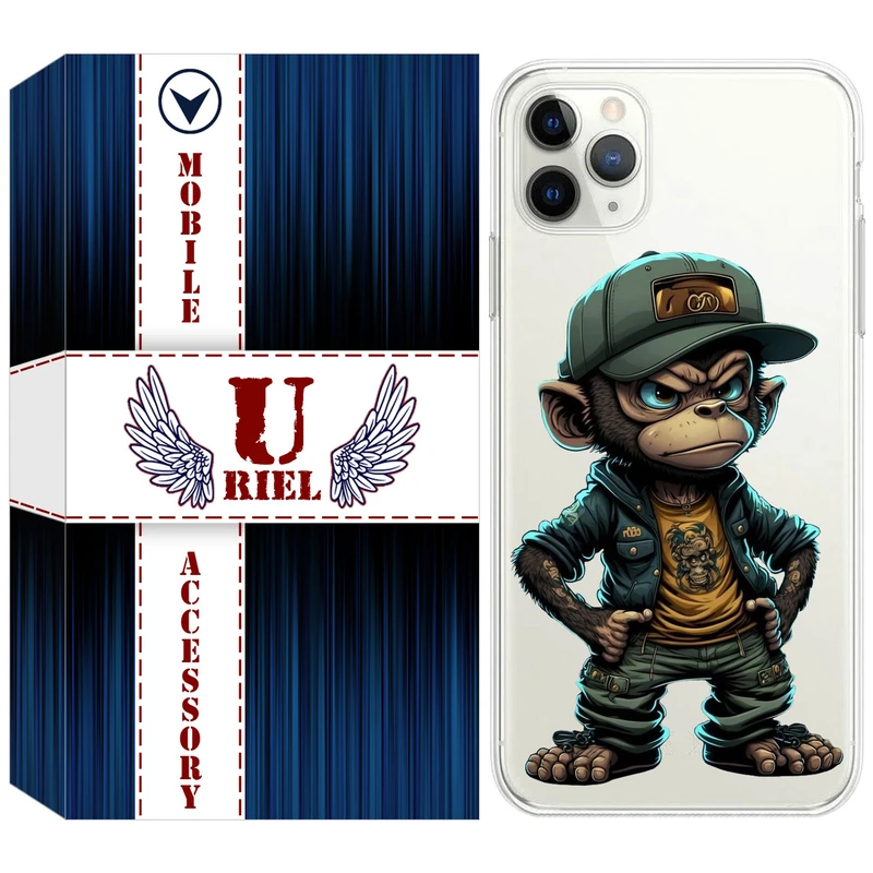 کاور یوریل مدل Clear کد 37 طرح Monkey مناسب برای گوشی موبایل اپل iPhone 11 Pro Max