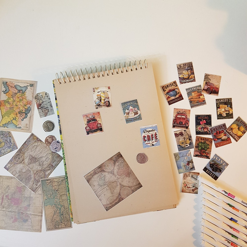 برچسب مدل بولت ژورنال اسکرپ بوک طرح نقشه مجموعه 61 عددی