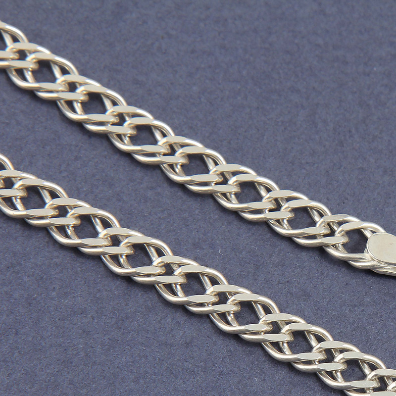 زنجیر نقره مردانه بازرگانی میلادی طرح رمبو مدرن کد ZR_070