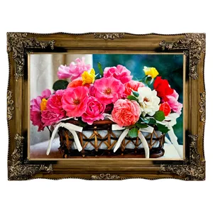 تابلو فرش ماشینی مدل سبد گل کد 7433