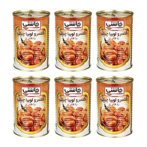کنسرو لوبیا چیتی با قارچ چاشنی -430 گرم بسته 6 عددی