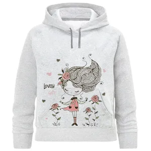 هودی دخترانه مدل دخترک گل F1048