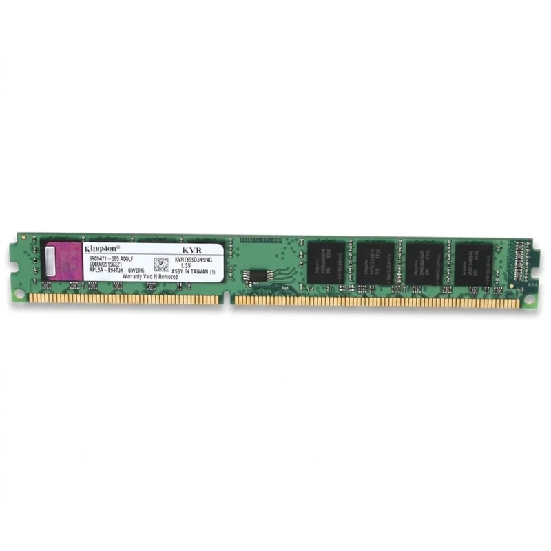 رم دسکتاپ کینگستون مدل kvr1333d3n9-4g ظرفیت 4 گیگابایت ddr3 تک کاناله فرکانس 1333 مگاهرتز تایمینگ cl9 ولتاژ 1.5 ولت نوع ماژول dimm