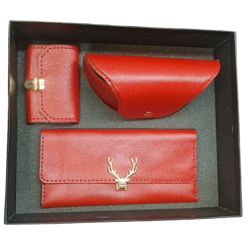 ست هدیه زنانه مدل چرم طبیعی دستدوز -کد R140549