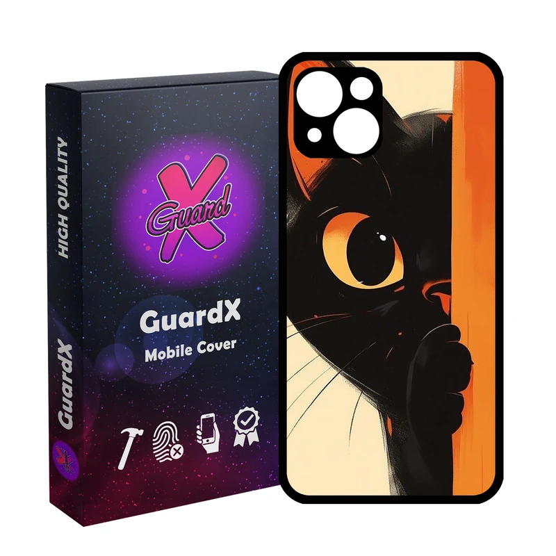 کاور گارد ایکس طرح گربه مدل  Glass10730 مناسب برای گوشی موبایل اپل iPhone 13