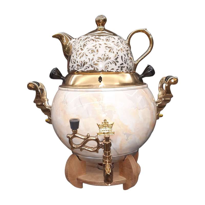 ست کتری و قوری ایران شرق مدل ماربل E001 گنجایش 6 لیتر