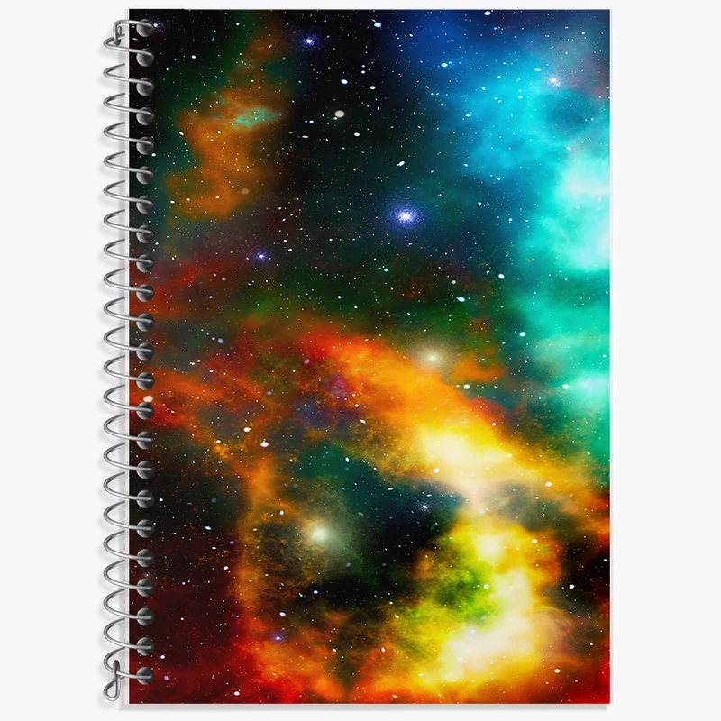 دفتر زبان 50 برگ خندالو مدل دو خط طرح کهکشان (galaxy) کد F6706