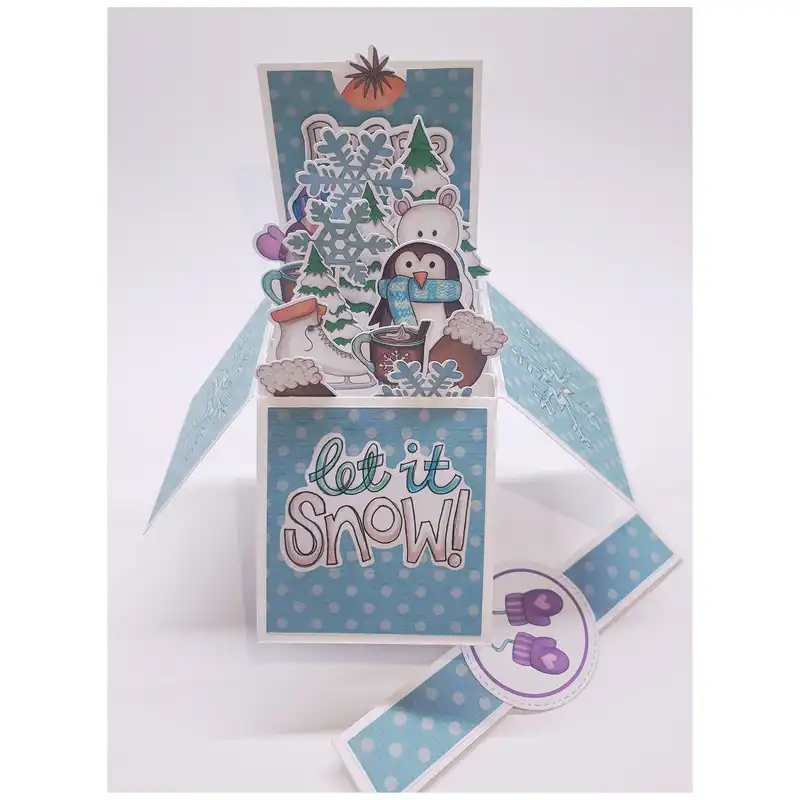 کارت پستال مدل سه بعدی طرح Let it Snow