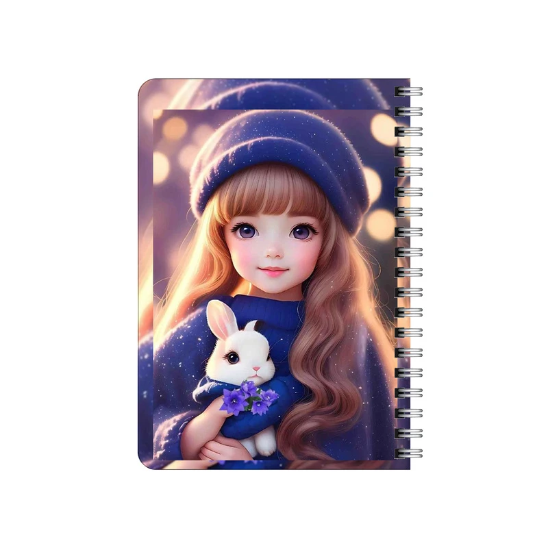 دفترچه یادداشت بامبیلیپ مدل چوبی طرح دختر کیوت و خرگوش کد 4267467