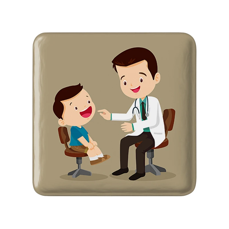 پیکسل خندالو طرح پزشک و پرستار کودکانه مدل مربعی کد 36485