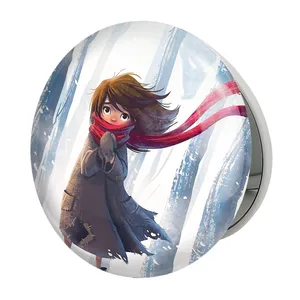 آینه جیبی خندالو طرح دخترونه مدل تاشو کد 6080 