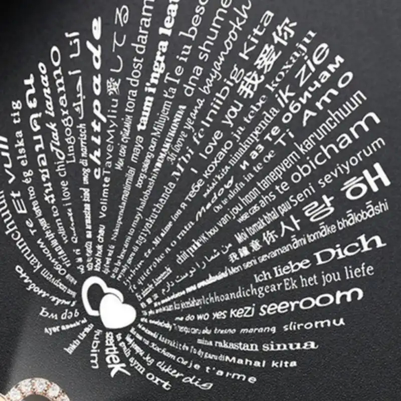 گردنبند مدل مکمل دوستت دارم به صد زبان طرح قلب کد 248 بسته 2 عددی