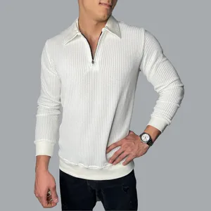 پلیور یقه برگردان مردانه مدل نیم زیپ