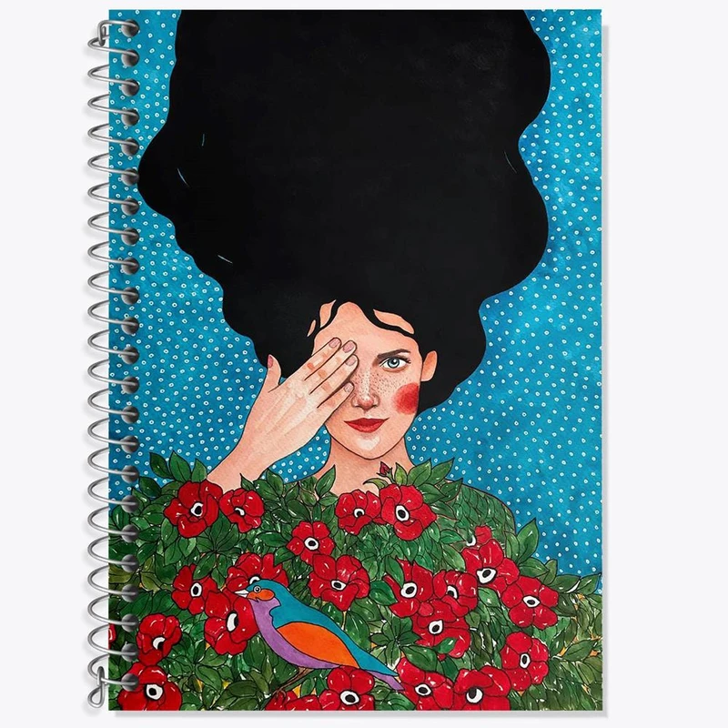 دفتر زبان 50 برگ خندالو مدل دو خط طرح دخترونه کد 6143