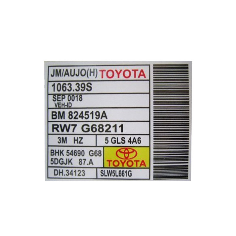 برچسب شیشه خودرو تویوتا کد z08