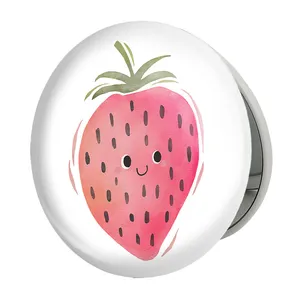 آینه جیبی خندالو طرح توت فرنگی مدل تاشو کد 28411 