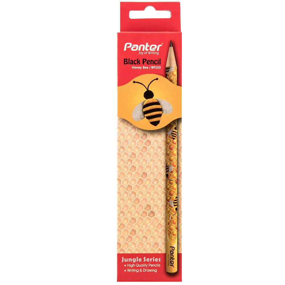 مداد مشکی پنتر مدل زنبور کد 143176 بسته 12 عددی