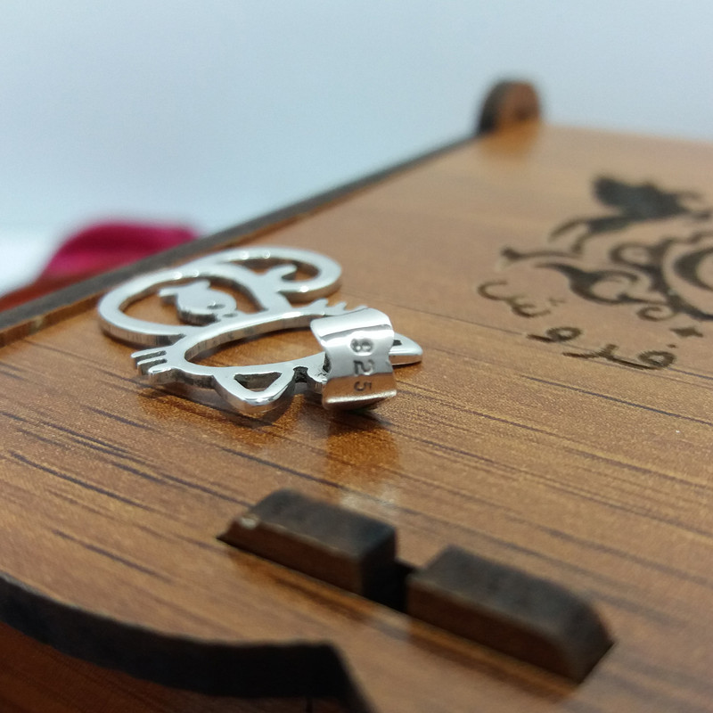 آویز گردنبند نقره مدل پیشی با ماهی