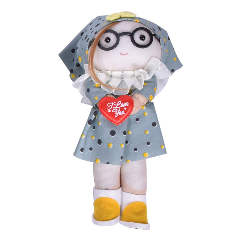 عروسک طرح عینکی مدل دختر روسی کد 7167 ارتفاع 23 سانتی متر