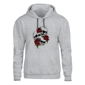 هودی مردانه مدل  سه جمجمه کد 28 Z رنگ طوسی