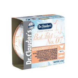 کنسرو گربه دکتر کلادرز مدل hahnchenbrust & lachs وزن 70 گرم