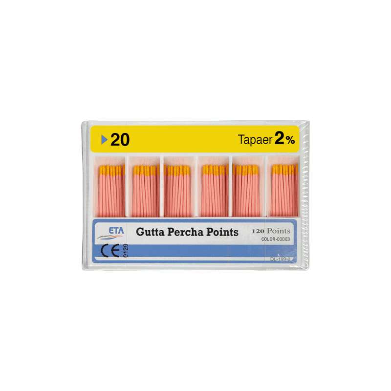 گوتا دندانپزشکی پرکا مدل 20 کد 02 بسته 120 عددی