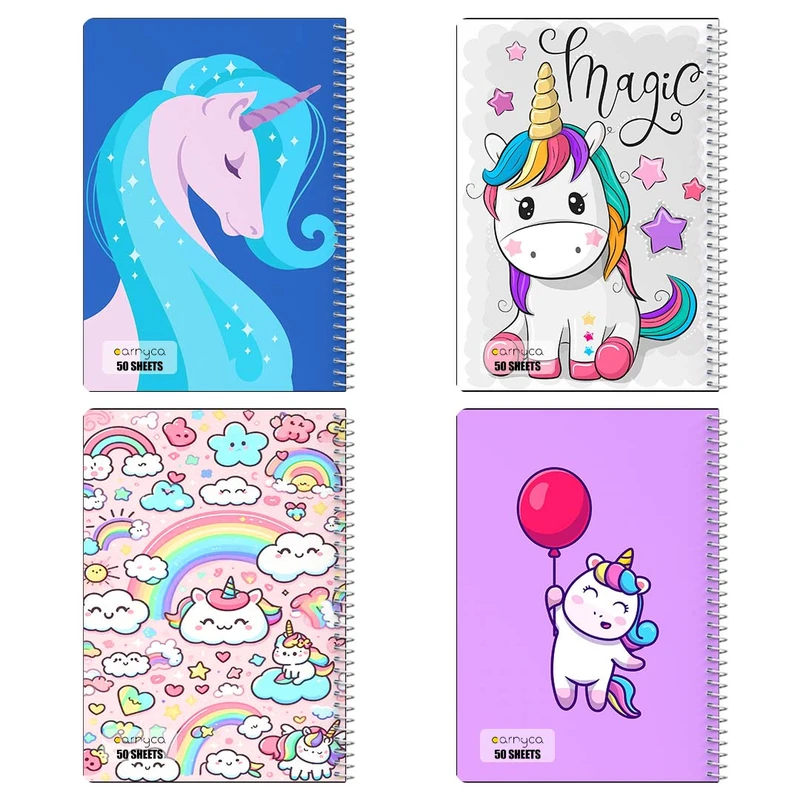 دفتر نقاشي 50 برگ کارنيکا طرح یونیکورن Unicorn کد 86961 مجموعه 4 عددی