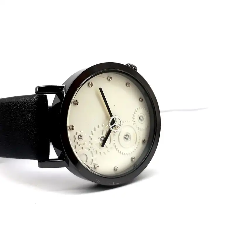 ساعت مچی عقربه ای مدل چرخ دنده کدblk 01