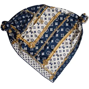 روسری زنانه لویی ویتون مدل ساتن ابریشم مجلسی راه راه کد 48