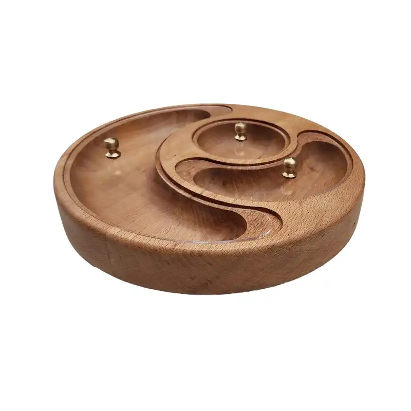 ظرف سرو چوبی گردوچ مدل مهتاب درب دار کد LT - 6565