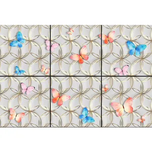 تایل سقفی آسمان مجازی طرح پروانه های رنگارنگ کد 400 سایز 60x60 سانتی متر مجموعه 6 عددی