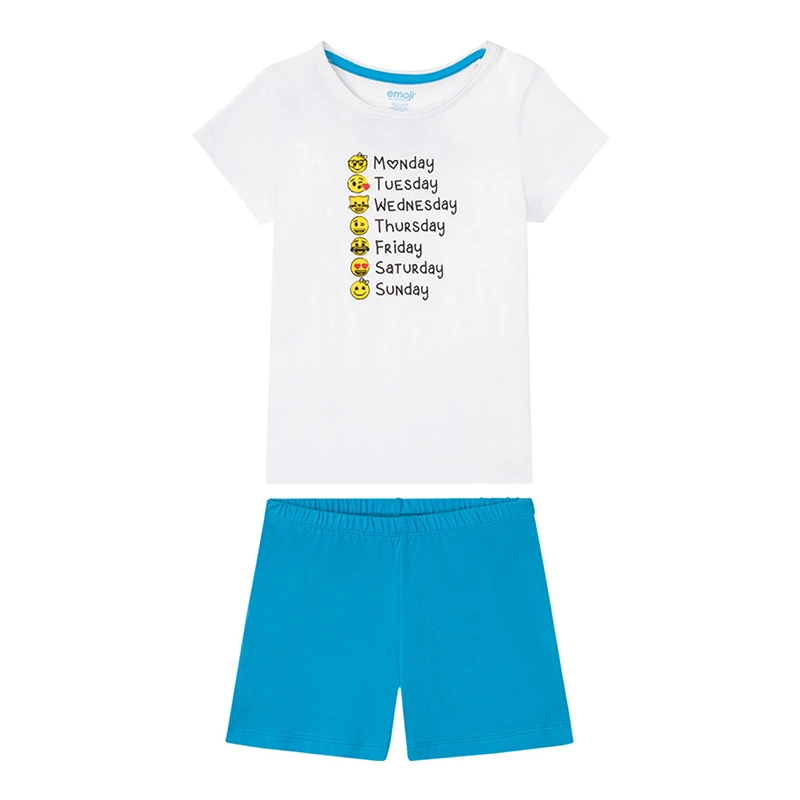 ست تی شرت و شلوارک دخترانه لوپیلو مدل ایموجی AT300