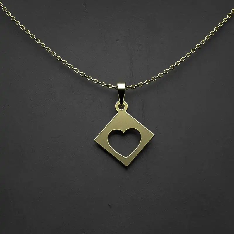 گردنبند طلا 18 عیار زنانه مدوپد مدل قلب کد U2-1-1188