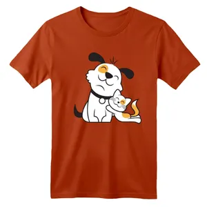 تی شرت آستین کوتاه بچگانه مدل گربه و سگ کد 3