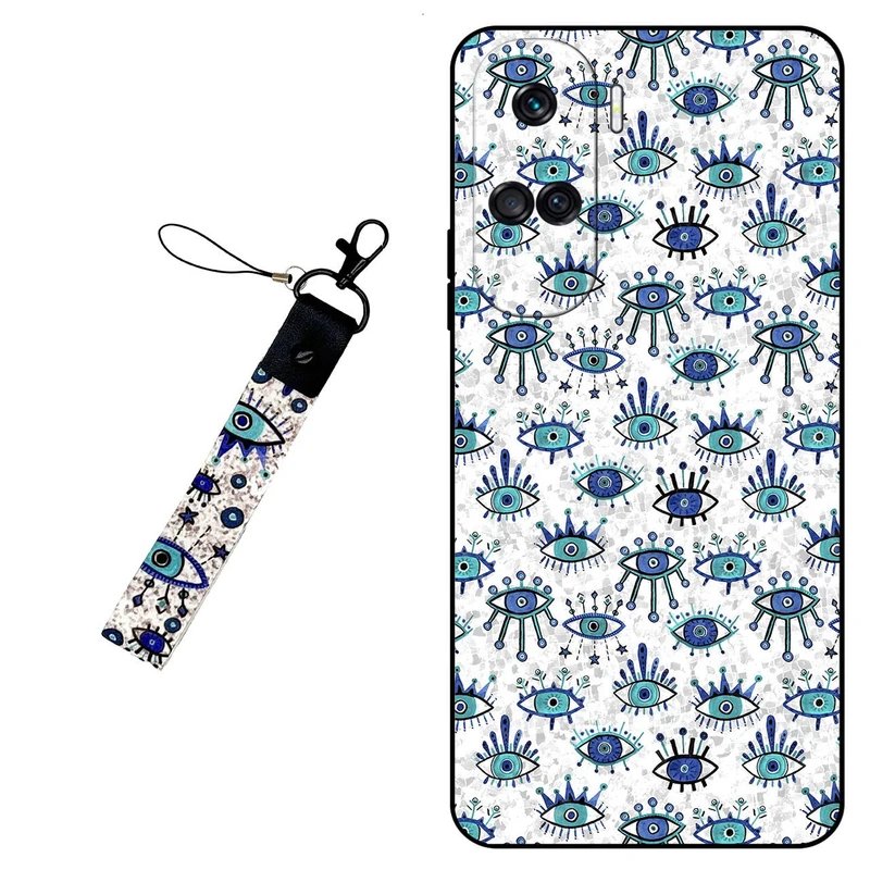 کاور مگافون طرح چشم نظر  مدل 6464 مناسب برای گوشی موبایل آنر 90 Lite به همراه بند آویز