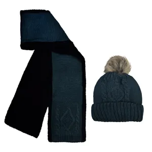 ست کلاه و شال گردن بافتنی بچگانه مدل P-74024
