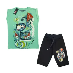 ست تاپ و شلوارک بچگانه مدل میکروب