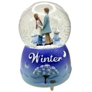 گوی موزیکال مدل کوکی Winter Love طرح عشق زمستانی کد KA9074