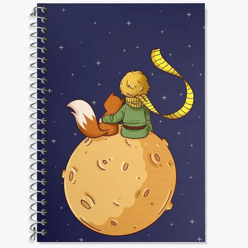 دفتر زبان 50 برگ خندالو مدل سه خط طرح شازده کوچولو کد 1830