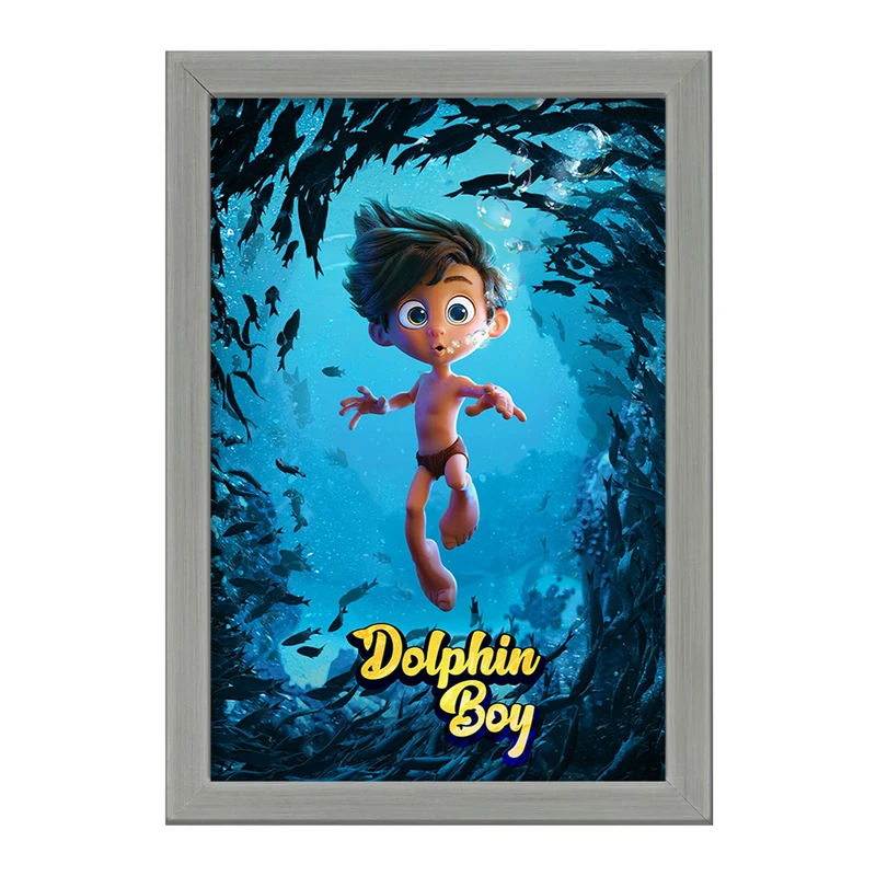 تابلو خندالو طرح انیمیشن پسر دلفینی کد 26714