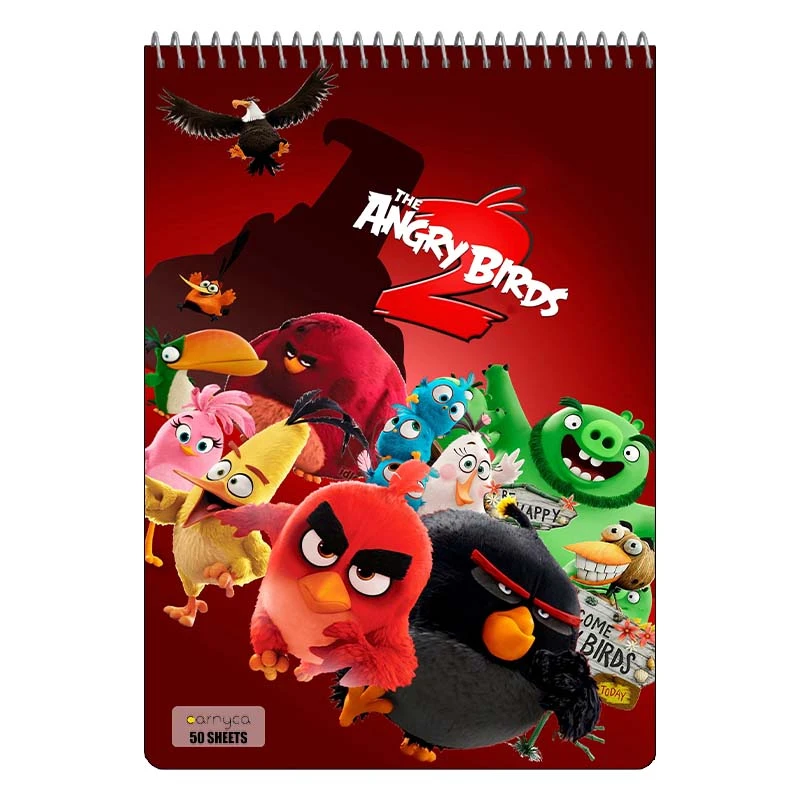 دفتر نقاشی 50 برگ سیمی کارنیکا طرح پرندگان خشمگین The Angry Birds کد 21120