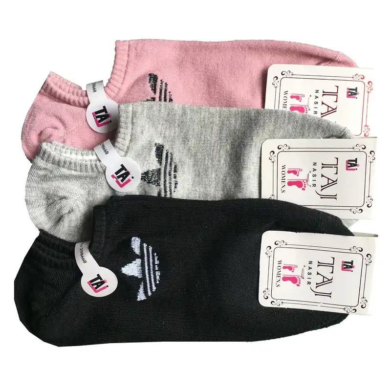 جوراب زنانه مدل زیرقوزکی اسپرت میکس بسته 3 عددی